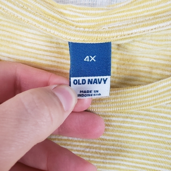 Old Navy Tshirt Dress Striped Yellow White Size 4X - Picture 4 of 7